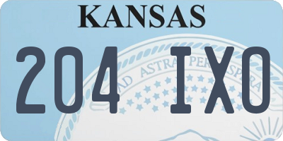 KS license plate 204IXO