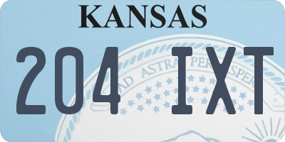 KS license plate 204IXT