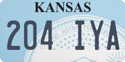 KS license plate 204IYA