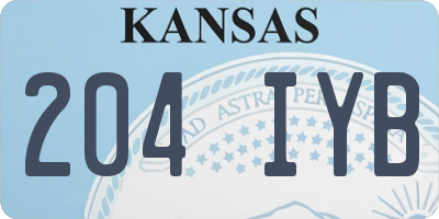 KS license plate 204IYB
