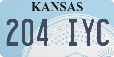 KS license plate 204IYC