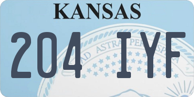 KS license plate 204IYF