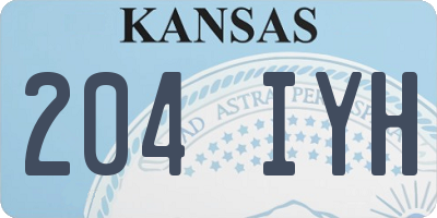 KS license plate 204IYH