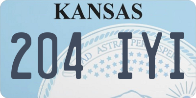 KS license plate 204IYI
