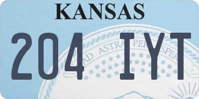 KS license plate 204IYT
