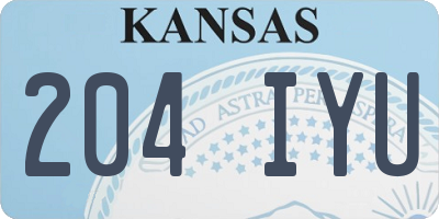 KS license plate 204IYU