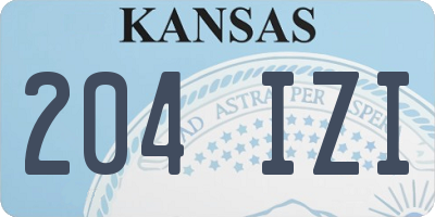 KS license plate 204IZI