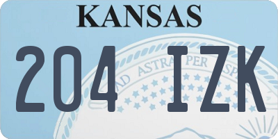 KS license plate 204IZK
