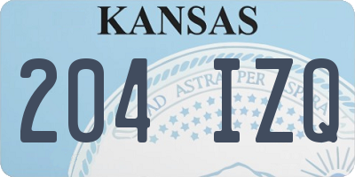 KS license plate 204IZQ
