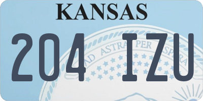 KS license plate 204IZU