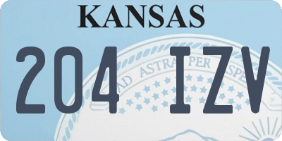 KS license plate 204IZV