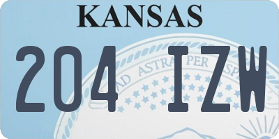 KS license plate 204IZW