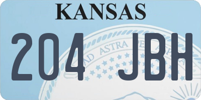 KS license plate 204JBH