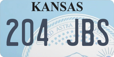 KS license plate 204JBS