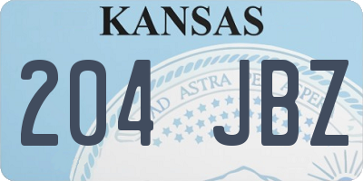 KS license plate 204JBZ