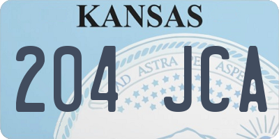 KS license plate 204JCA