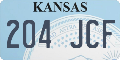 KS license plate 204JCF