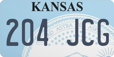 KS license plate 204JCG