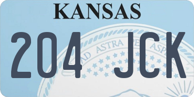 KS license plate 204JCK