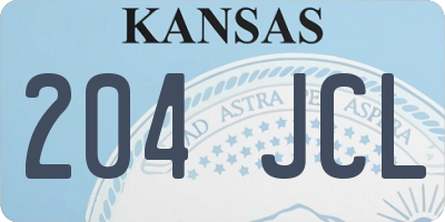 KS license plate 204JCL