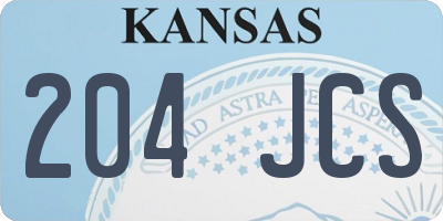 KS license plate 204JCS