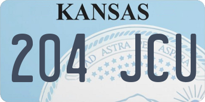 KS license plate 204JCU