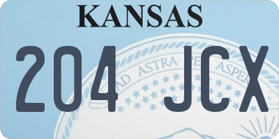 KS license plate 204JCX