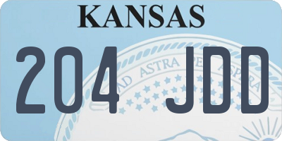 KS license plate 204JDD