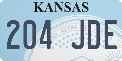 KS license plate 204JDE