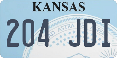 KS license plate 204JDI
