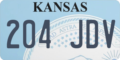 KS license plate 204JDV