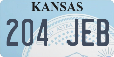 KS license plate 204JEB