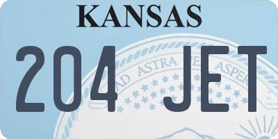 KS license plate 204JET