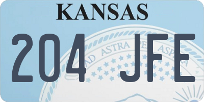 KS license plate 204JFE