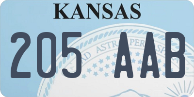 KS license plate 205AAB