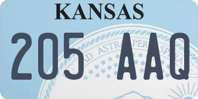 KS license plate 205AAQ