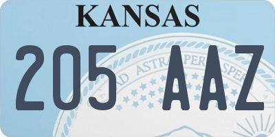 KS license plate 205AAZ