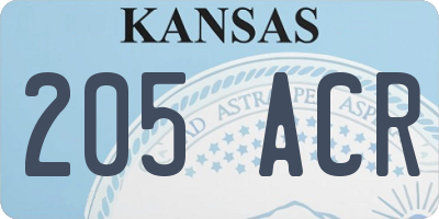 KS license plate 205ACR