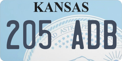 KS license plate 205ADB