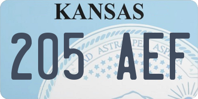 KS license plate 205AEF