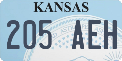 KS license plate 205AEH