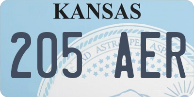 KS license plate 205AER