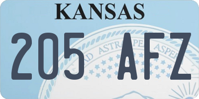 KS license plate 205AFZ