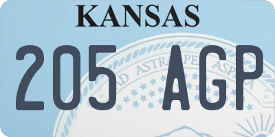 KS license plate 205AGP