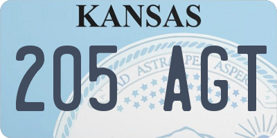KS license plate 205AGT