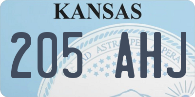 KS license plate 205AHJ