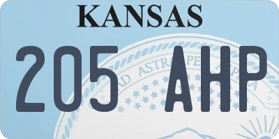 KS license plate 205AHP
