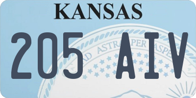 KS license plate 205AIV