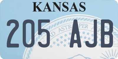 KS license plate 205AJB