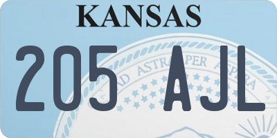 KS license plate 205AJL